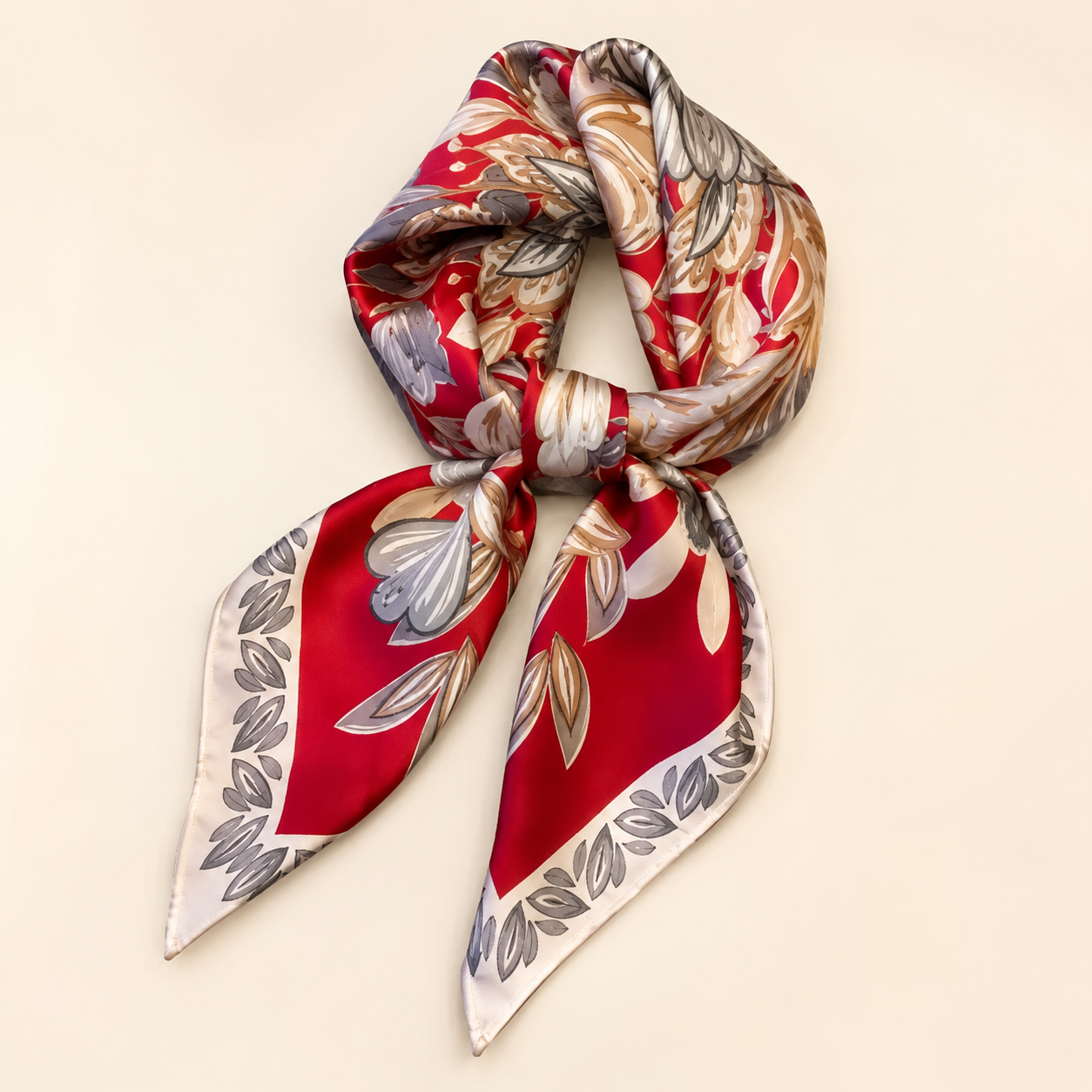 Shall Saten me Print Paisley – Red & Green