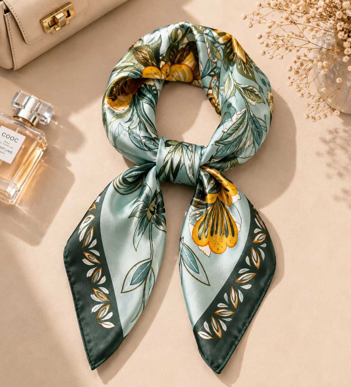 Shall Saten me Print Paisley – Jeshil & Aqua