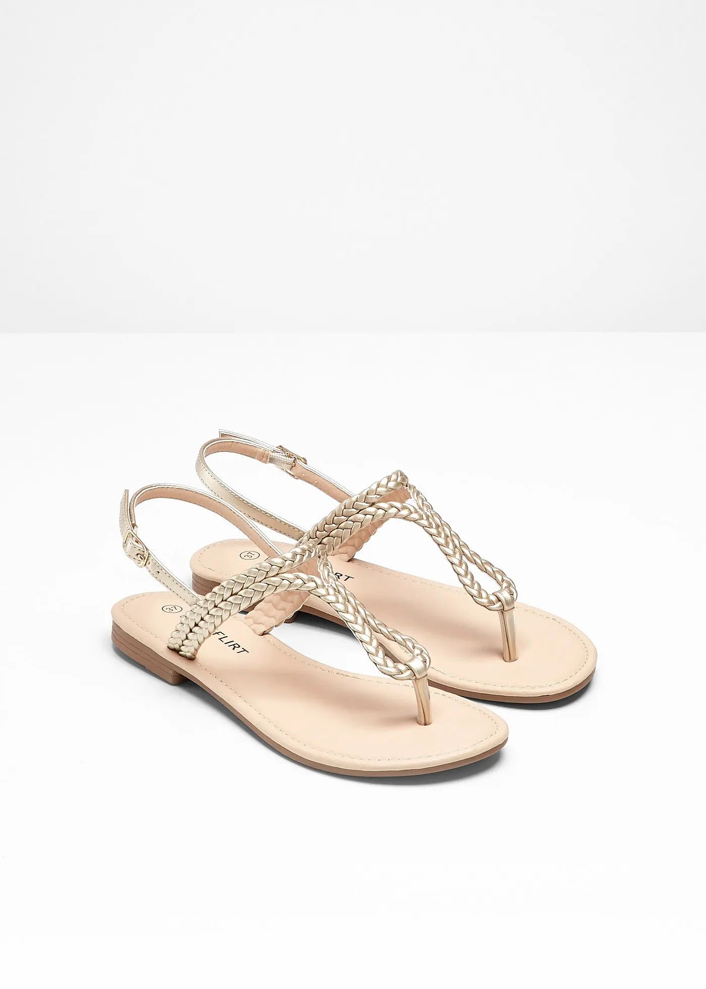 Sandale Gold/Beige me Gërsheta – Zehentrenner Verore për Femra