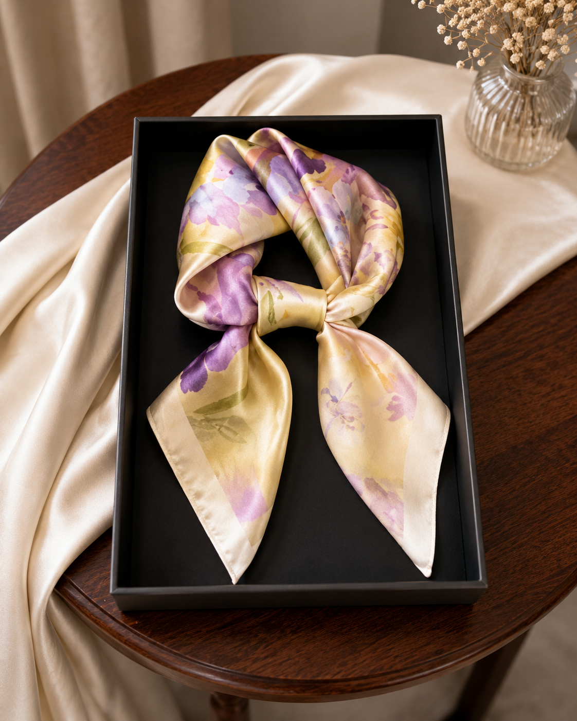 Shall Katror Saten me Print Pastel – Elegant & Veror