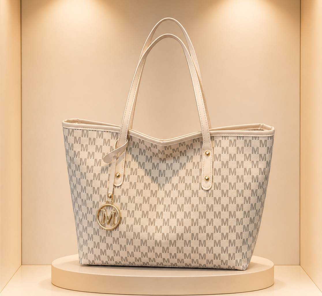 Çantë Tote me Pattern “M” – PU Leather Antonela's Flavours