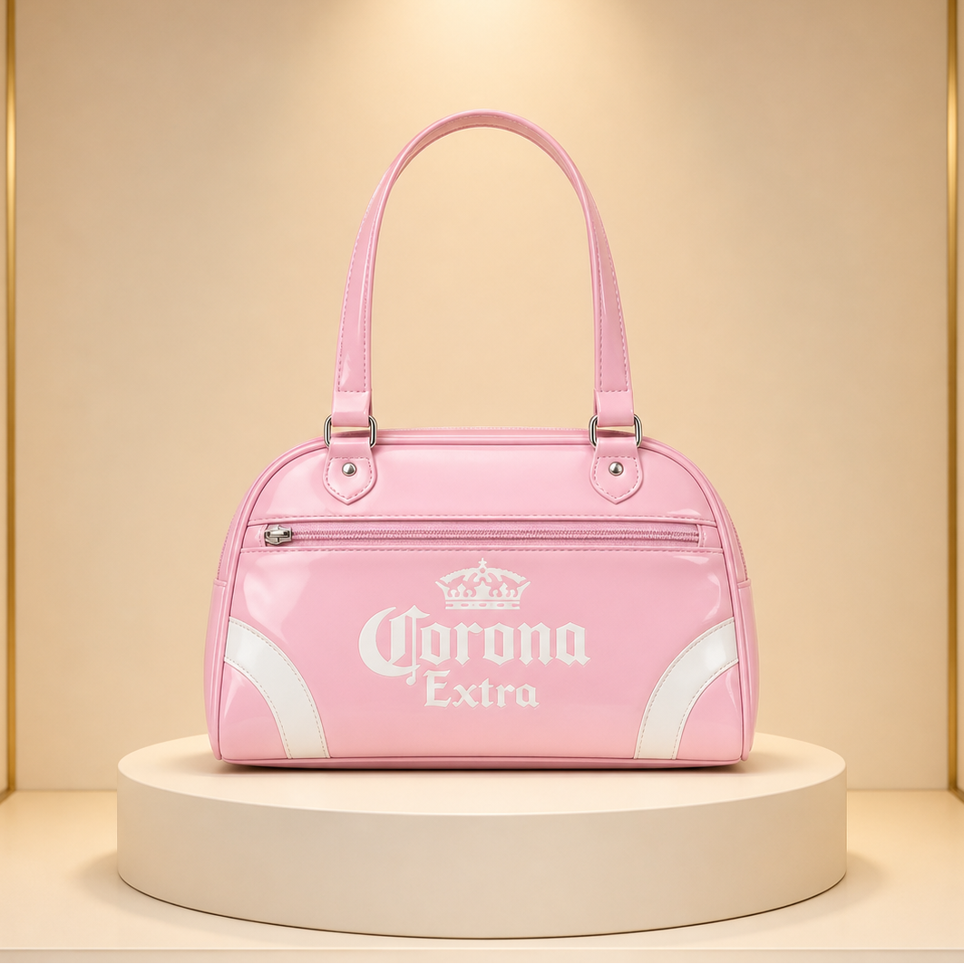 Çantë Corona Bowling Original– Handbag Rozë me Logo, Shoulder Bag Stylish