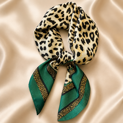 Shall Katror Saten me Print Leopard – Jeshil & Camel