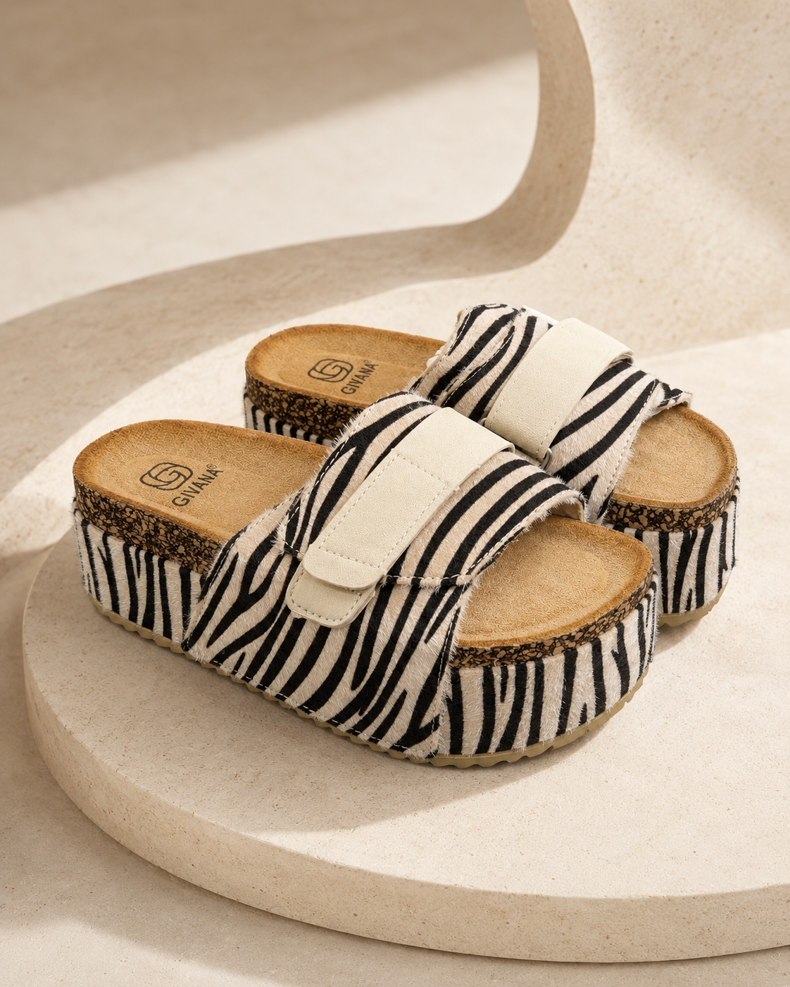 Shapka platformë Givana – zebra print