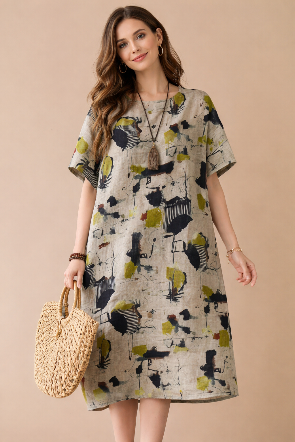 Fustan Plus Size me Print  Antonela's Flavours