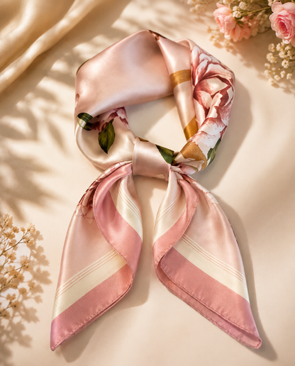 Shall Saten me Motive Florale – Elegant & i Lehtë