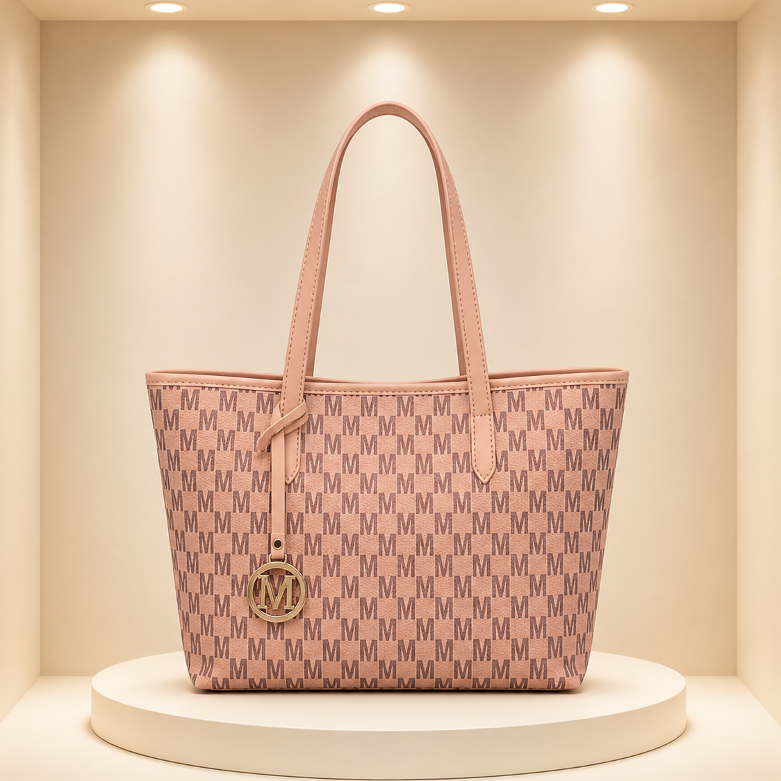 Çantë Tote me Pattern “M” – PU Leather Antonela's Flavours