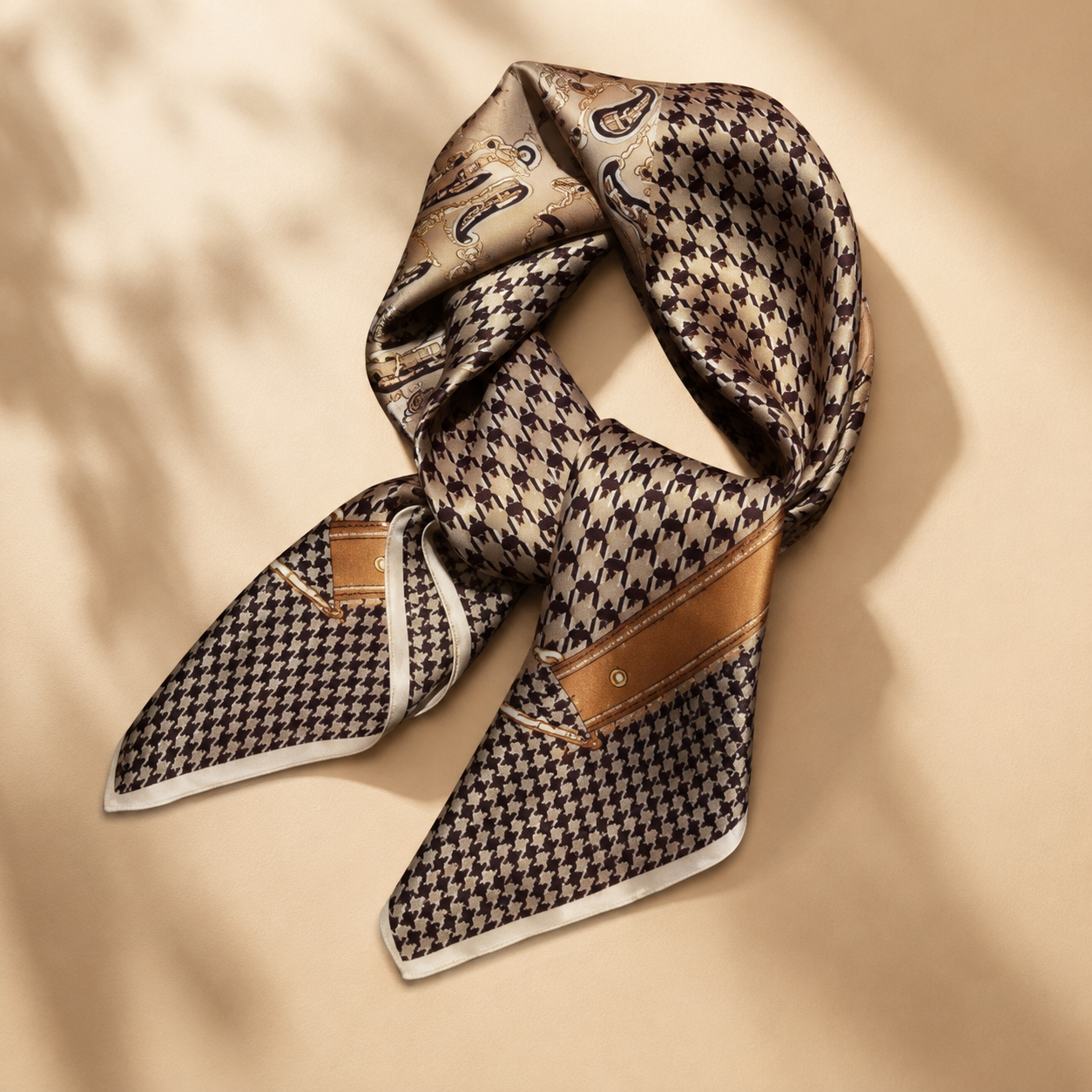 Shall Katror Saten me Motive Houndstooth – Elegant & Chic