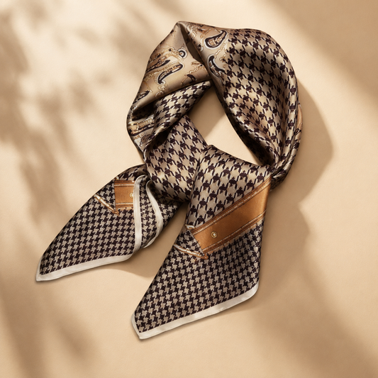 Shall Katror Saten me Motive Houndstooth – Elegant & Chic